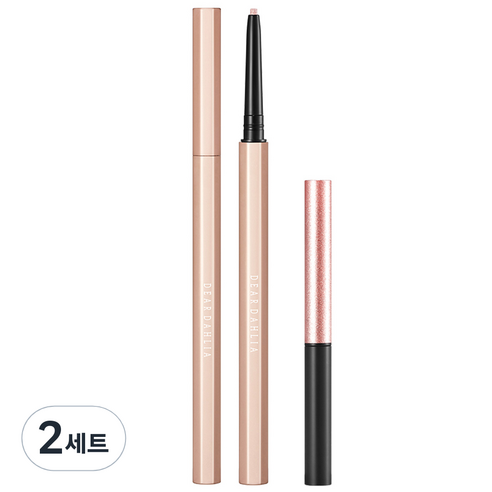 디어달리아 퍼펙트 디자이닝 아이라이너 펜슬 세트 13g, 2세트, 글리터 핑크