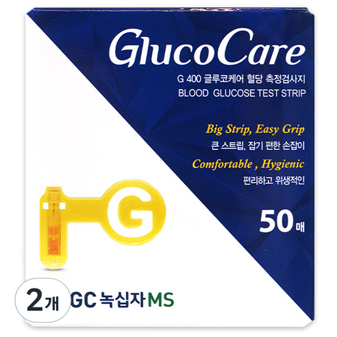 GC녹십자MS 글루코케어 G 400 혈당 측정검사지, 50개입, 2개