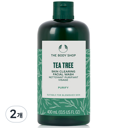 더바디샵 티트리 스킨 클리어링 훼이셜 워시, 400ml, 2개