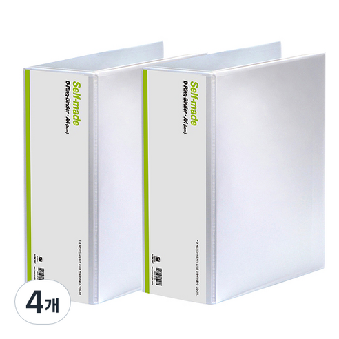 희망사무포인트 D링 바인더 9cm 3공, 백색, 4개