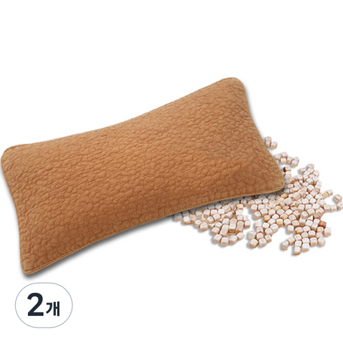 편백아트 프리미엄 편백 큐브칩 베이직 베개, 황토(베개커버), 랜덤발송(속커버), 2개