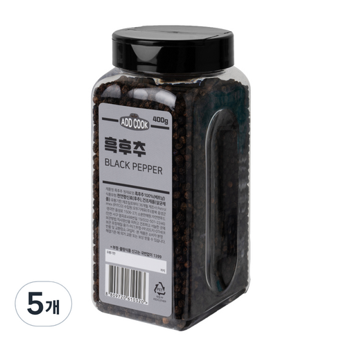 ADDCOOK 흑후추, 400g, 5개