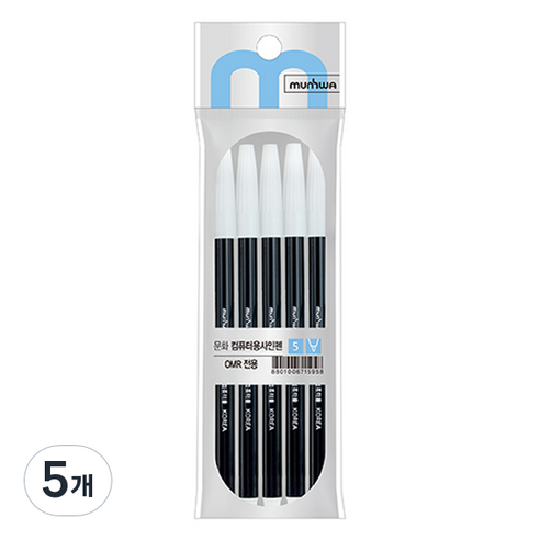 문화연필 컴퓨터용 사인펜 5p, 검정, 5개