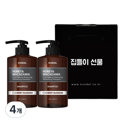 쿤달 베이직 선물세트 2구 체리블라썸향 집들이선물 A타입, 500ml, 4개