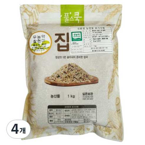 풀무원 풀스쿡 찰현미, 1kg, 4개