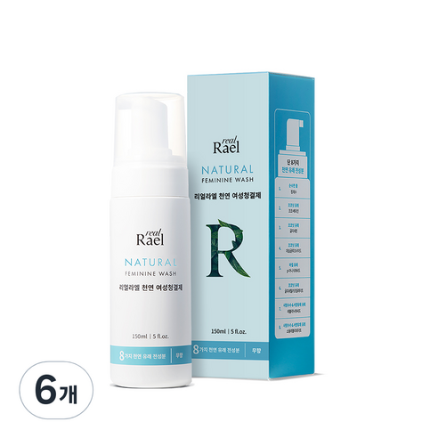 리얼라엘 여성 청결제, 150ml, 6개