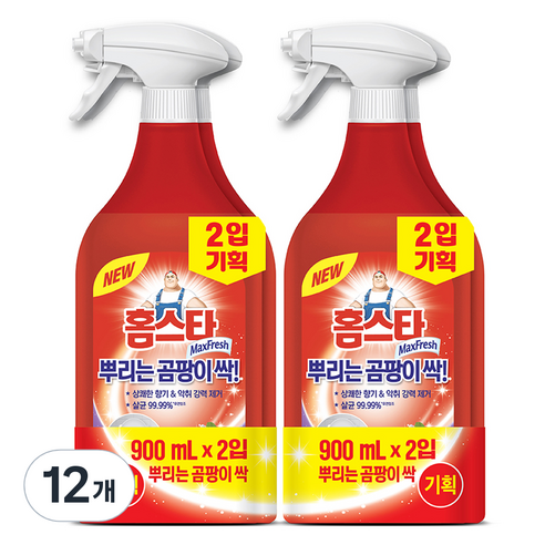 홈스타 뿌리는 곰팡이 싹 세정제, 12개, 900ml