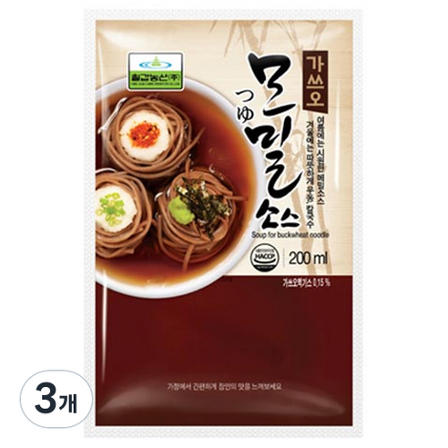 모밀 소스 파우치, 200ml, 3개