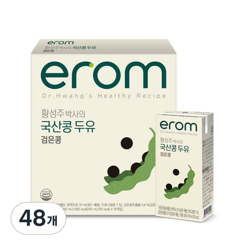 이롬 황성주 박사의 국산콩 두유 검은콩, 190ml, 48개