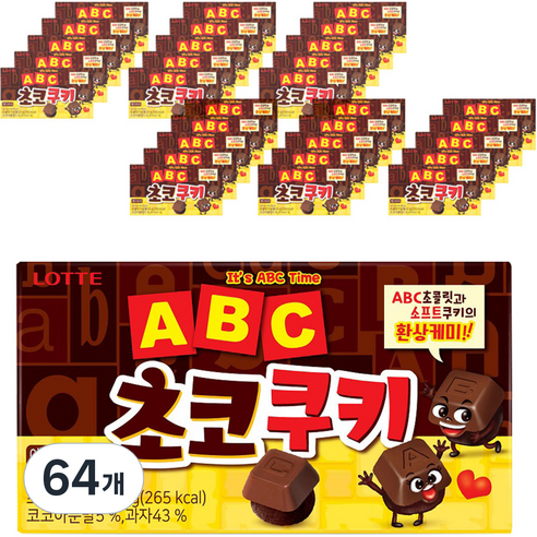 롯데 ABC초코쿠키, 50g, 64개