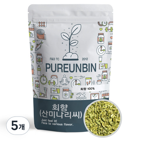푸른빈 산미나리 씨앗 회향 펜넬, 500g, 5개