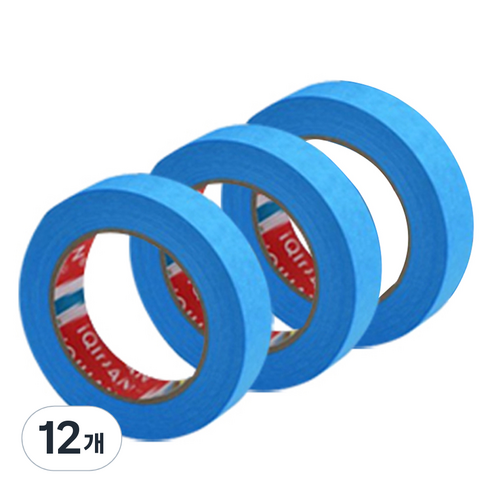 다다 칼라 마스킹 종이테이프 20mm x 15m, 블루, 12개