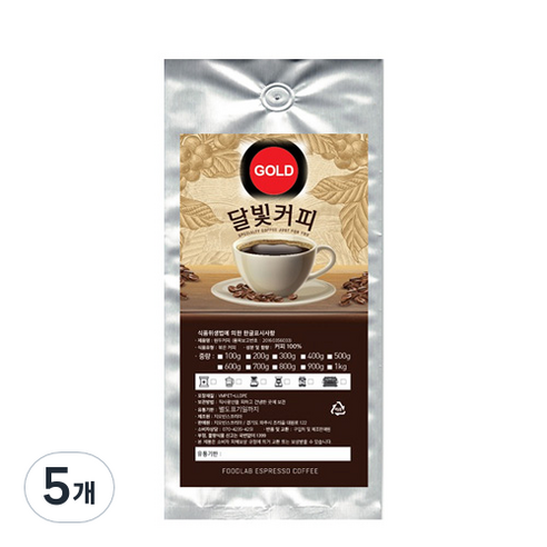 달빛커피 EXPRESS GOLD 원두, 200g, 5개, 핸드드립