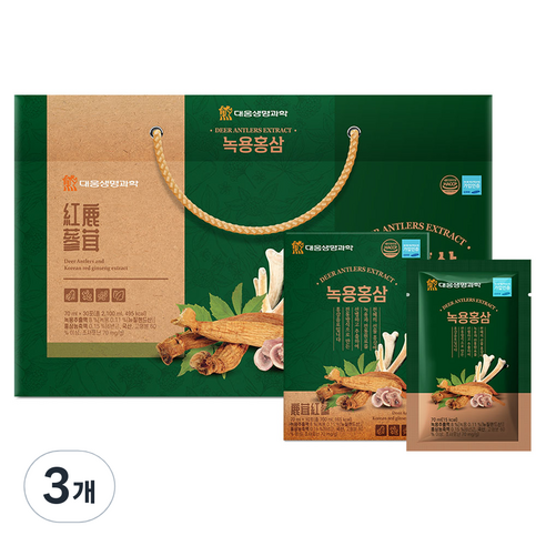 대웅생명과학 녹용 홍삼, 2.1L, 3개