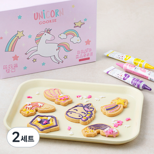 브로드카세 유니콘 쿠키 만들기 세트 아몬드, 230g, 2세트