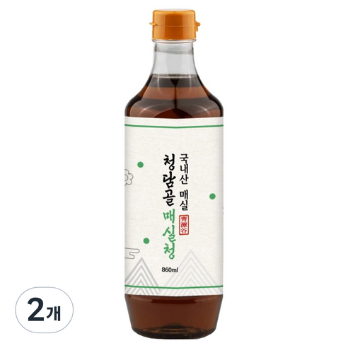 청담골 국내산 매실로 만든 매실청, 2개, 860ml