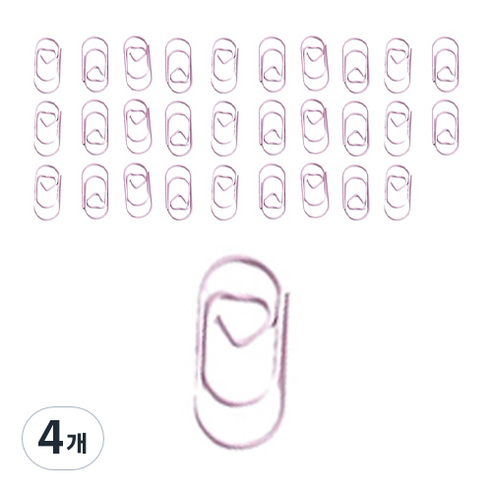 마켓감성 작은 하트 클립 퍼플, 50개입, 4개