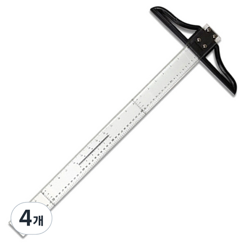 블루마토 플라스틱 T자 각도자 1 A 60cm, 혼합 색상, 4개