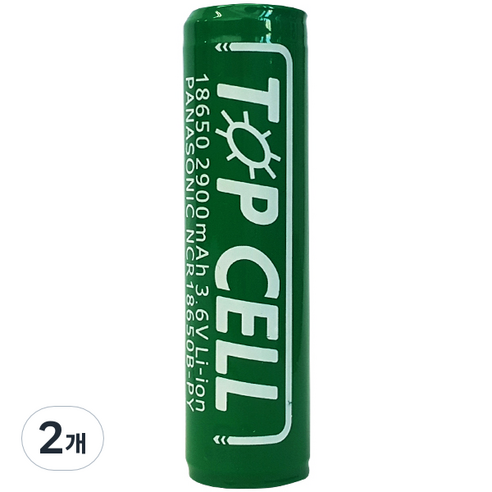 탑셀 리튬이온 18650 충전배터리 2900mAh, 2개, 1개입