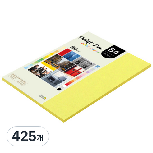 종이문화 프린트 프로 칼라복사지 No.07 후레쉬옐로우 80g, B4, 425개