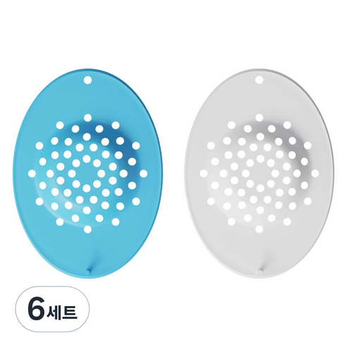 렌즈닦이소녀 렌즈캐치 하드 드림렌즈 분실방지 실리콘 패드 2종 세트, 블루, 화이트, 6세트