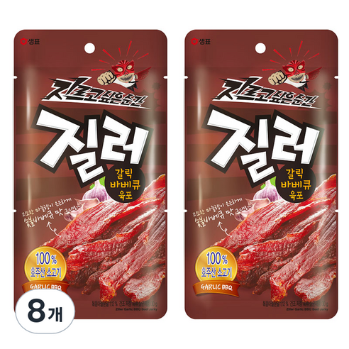 샘표 질러 갈릭바베큐 육포, 30g, 8개