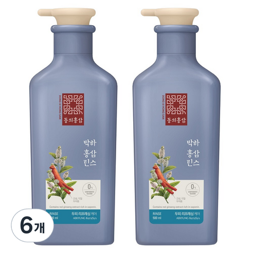 동의홍삼 비듬 케어 홍삼샴푸 박하향, 6개, 500ml