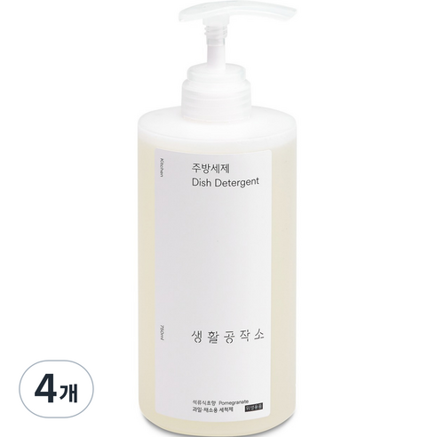 생활공작소 석류식초향 주방세제, 750ml, 4개