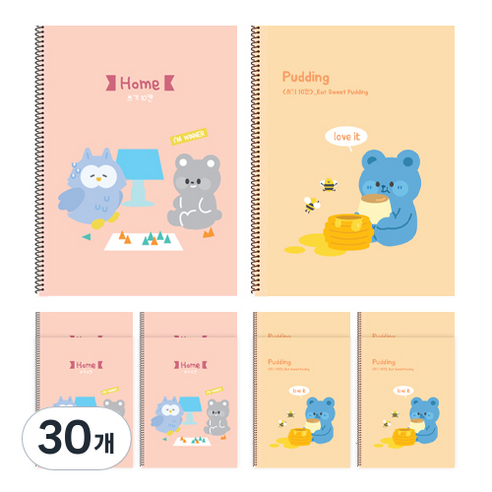 영아트 쓰기 10칸 스프링노트 여아용, 랜덤 발송, 30개