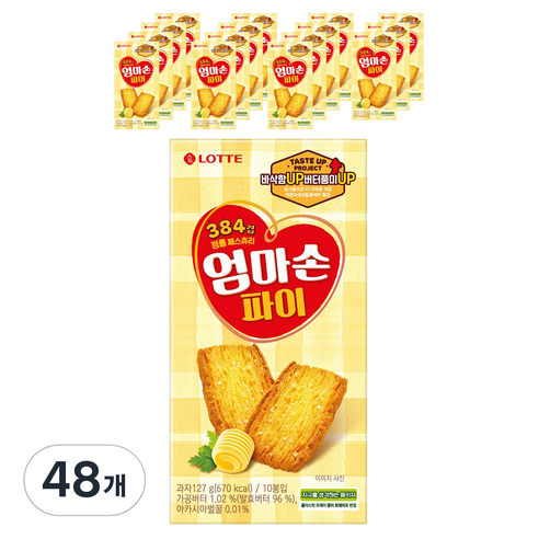 롯데웰푸드 엄마손파이, 127g, 48개