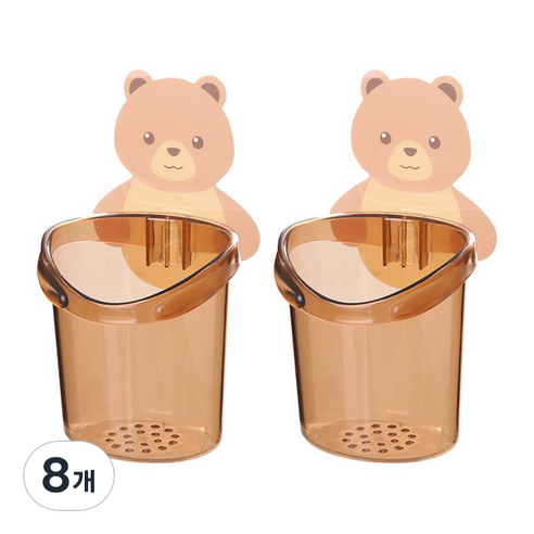 곰 칫솔 치약통, 브라운, 8개