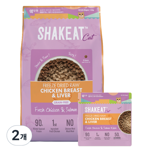 쉨잇 전연령 캣 동결건조 프레시 키블 건식사료 24p, 닭, 1.2kg, 2개