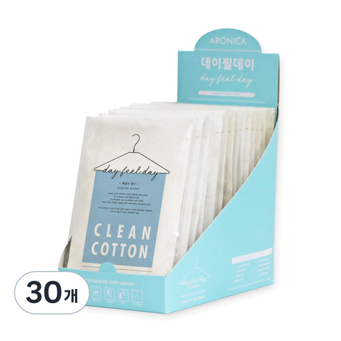 데이필데이 샤쉐 옷장방향제 클린코튼 + 물음표고리, 18g, 30개