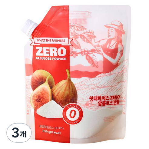 왓더파머스 설탕 대체 ZERO 칼로리 요리용 알룰로스 분말, 3개, 350g