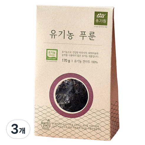 유가원 유기농 프랑스산 건자두 푸룬, 170g, 3개