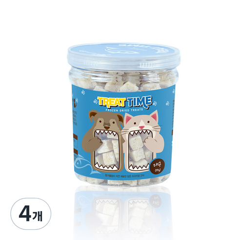 트릿타임 강아지 동결건조간식, 4개, 대구트릿, 55g