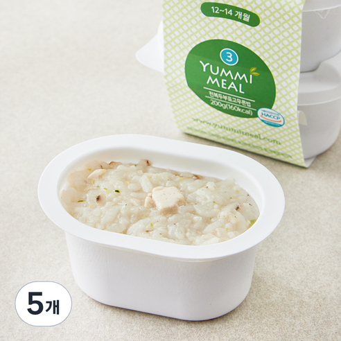 얌이밀 이유식 전복 두부 표고버섯 무른밥, 200g, 5개