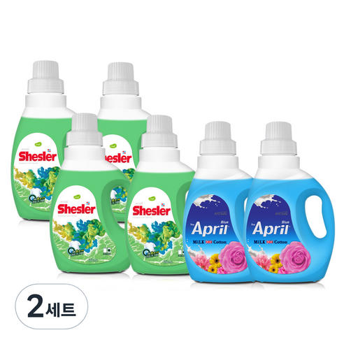 쉬슬러 mini 액상세제 본픔 유칼립투스 650ml x 4p + 퍼퓸 에이프릴향 650ml x 2p 세트, 2세트