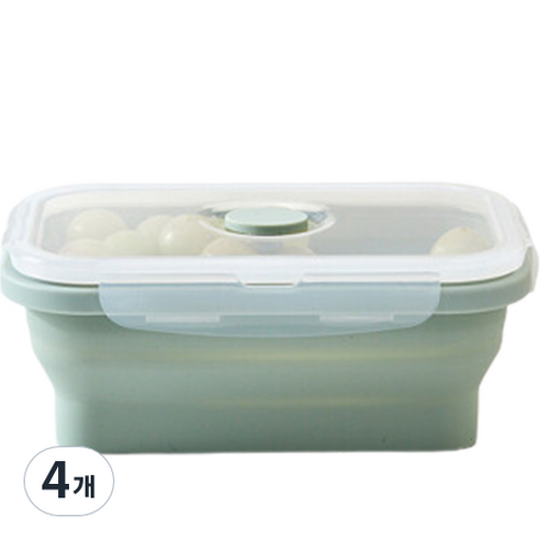 모던하우스 접어서 보관하는 스팀홀 실리콘 밀폐용기 540ml, 4개, 단품
