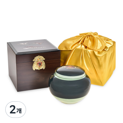 지리산 한봉 영농조합 고가구 야생화꿀 + 고급 케이스 + 보자기 선물세트, 1kg, 2개