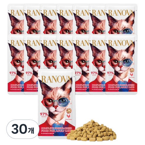 RANOVA 페슬러 고양이 라노바 캣 동결건조 사료, 닭, 8g, 30개