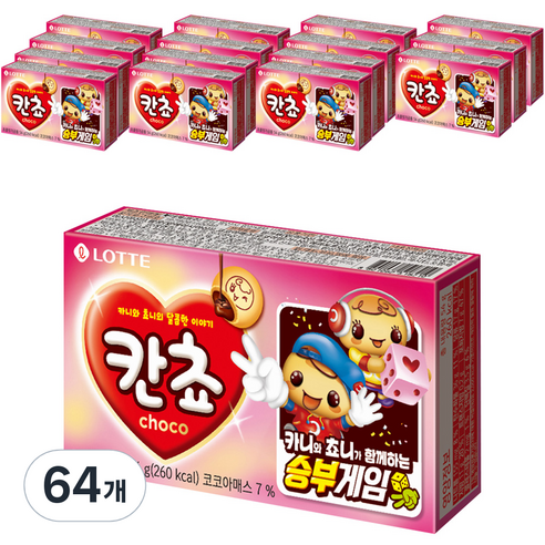 롯데제과 칸쵸 초코맛, 54g, 64개