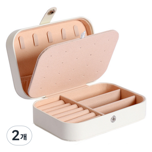 세컨드베스트 사각 이중 보관 악세사리보관함 16 x 11 x 5 cm, 화이트, 2개