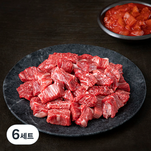 우미학 한우 정성 모듬 국거리용 1++ 등급(냉장) 300g + 깍두기볶음밥용 깍두기장 150g, 6세트