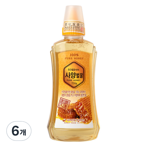 고려인삼 사양벌꿀, 750g, 6개