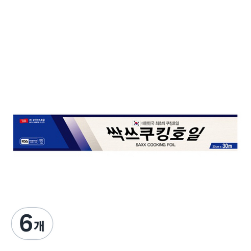 삼아삭스호일 싹쓰쿠킹호일 30cm x 30m, 6개