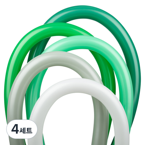 셈퍼텍스 요술풍선 5종 x 8p 세트 260s, 화이트, 파스텔더스크로럴그린, 그린, 삼록그린, 포레스트그린, 4세트