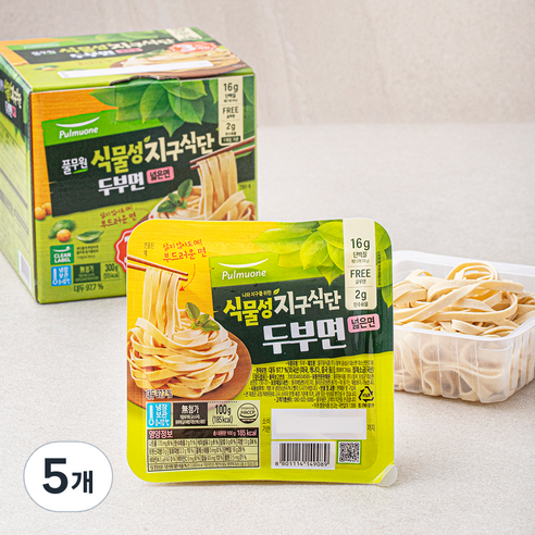 풀무원 식물성 지구식단 두부면 넓은면, 300g, 5개