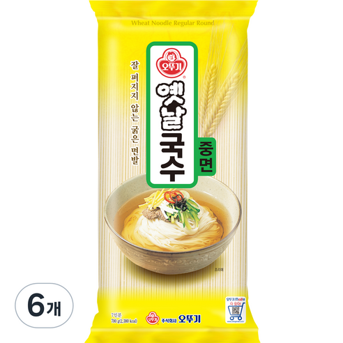 오뚜기 옛날 국수 중면, 700g, 6개