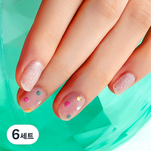 넬로 팔레트 젤 네일 스티커, 비즈워터, 6세트